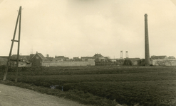 SP_BREEWEG_002 Gezicht op de tuinderij van Piet Huisman, met schoorsteen; 1952