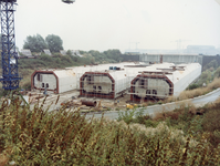 SP_METRO_AANLEG_073 Bouwterrein op het eiland Brienenoord waar de drie tunnel-elementen voor de metrotunnel werden ...