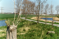 TI_PELTSERSDIJK_008 Weg en gracht rond Fort Peltsersdijk, met op de achtergrond Brielle; 1990