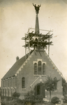 TI_STRYPSEDIJK_004 Gereformeerde Kerk aan de Strypsedijk tijdens restauratie werkzaamheden aan de toren. Met in de ...