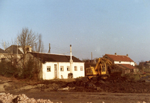 VP_ACHTERDIJK_007 Achterzijde van het clubhuis De Groene Hut en de woning van de fam. Poldervaart. Op de dijk het ...
