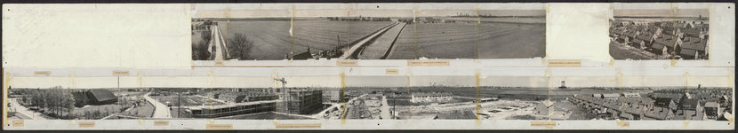 FOTO_HARDBOARD_023 Foto 's van Spijkenisse als Panorama samengevoegd: Vanaf het GEB-gebouw op de Voorweg in 1956 en ...