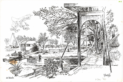 CMO00300-209 Uitzicht op de omgeving van de kettingbrug in De Woude