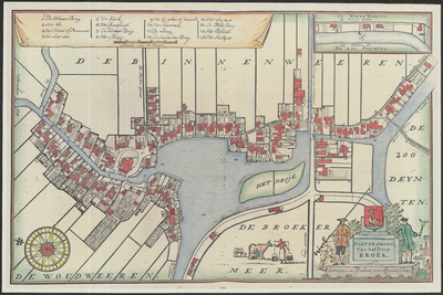 PR1_map-1_00016 Plattegrond van Broek in Waterland, naar een tekening van Cornelis Schoon in Beschrijving van het dorp ...
