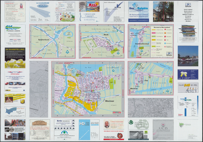 KA2_00012 Plattegrond van de gemeente Wormerland. Op verso komkaarten van Spijkerboor, Neck, Oostknollendam, Jisp en Wormer