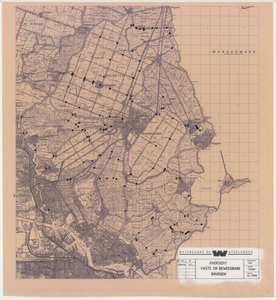 KA3_00013 Topografische kaart van het gebied van het waterschap De Waterlanden met daarop aangegeven de bruggen in dat gebied