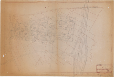 KA4_00036 Plattegrond van de toekomstige wijk Overwhere-Noord (westelijk gedeelte), gedrukt over de bestaande toestand