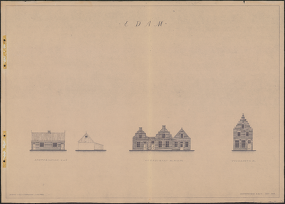 TT1_00009 Geveltekeningen van Achterhaven 4 en 2, Kerkstraat 32, 30 en 28 en Voorhaven 34
