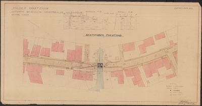 TT2_00002 Situatietekening van de Hanepadsluis in de polder Oostzaan, gemeente Zaandam, met 2 doorsneden