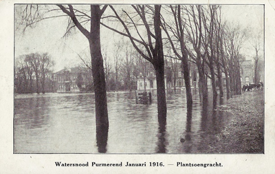 UPL000000099 Purmerend, Plantsoengracht. Watersnood Januari 1916.