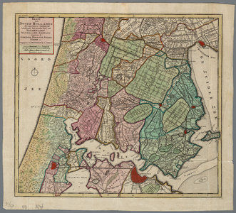 WAT001019854 Overzichtskaart van het zuidelijke deel van Noord-Holland met de Beemster, de Schermer, de Purmer en de Wormer.