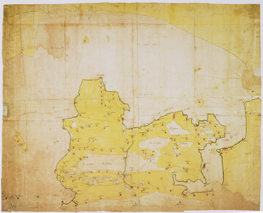 WAT001019891 Kaart van Waterland met de toestand van de zeewering van het Noorderkwartier.