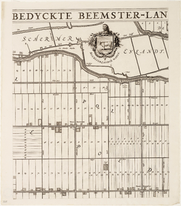 WAT001019935 Waterschapskaart van de Beemster in 6 bladen met kavelindeling en perceelnummering en weergave van ...