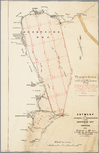 WAT001019915 Militaire kaart van de polder de Hoornsche Hop en omgeving betreffende de afwatering en aanpassing voor de ...