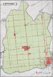 WAT001019962 Kaart van de Beemster met dorpskernen en op verso plattegrond van Middenbeemster en Zuidoostbeemster.