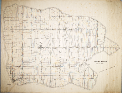 WAT001019987 Plattegrond van de Beemster met kavels en bebouwing.