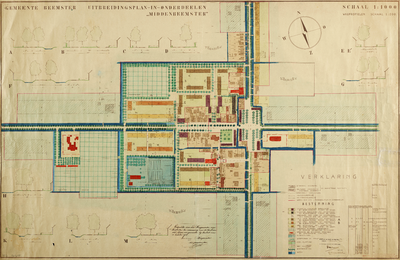 WAT001019988 Kadastrale kaart met uitbreidingsplan van de Middenbeemster.