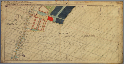 WAT001020042 Kadastrale kaart met ontwerp uitbreidingsplan sectie A van de gemeente Landsmeer.