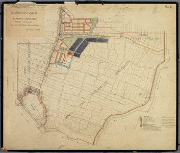 WAT001020046 Kadastrale kaart met ontwerp uitbreidingsplan sectie A van de gemeente Landsmeer.