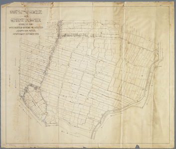 WAT001020047 Kadastrale overzichtskaart van Landsmeer met bebouwing in sectie A en B.