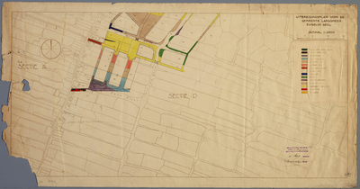 WAT001020052 Kadastrale kaart met ontwerp uitbreidingsplan gemeente Landsmeer sectie D.