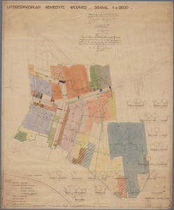 WAT001020200 Kadastrale kaart met ontwerp uitbreidingsplan omgeving Nieuwe Weg - Zandweg - Dorpsstraat in Wormer-Zaanbocht.