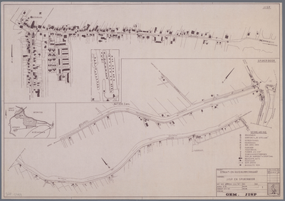 WAT001020220 Kaart met straatnamen en huisnummers van de gemeente Jisp met Spijkerboor