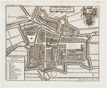 WAT001020164 Plattegrond van Purmerend met bebouwing.