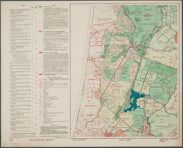 WAT001020214 Gedeelte van de Waterstaatskaart van Nederland met het heemraadschap Wormer, Jisp en Neck.