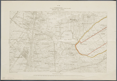 WAT001020230 Topografische kaart, blad Wormerveer met Wormer en Jisp en een gedeelte van de Wijde Wormer.