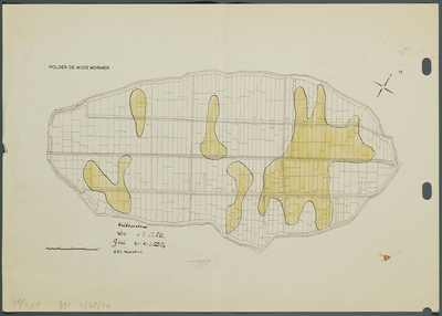 WAT001020234 Bodemkaart van de Wijde Wormer betreffende de kalktoestand in de polder.