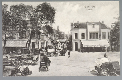 WAT001012549 Het Gouw met links restaurant de Amsterdamse Poort en rechts Restaurant Bellevue van de dames Droog