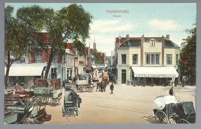 WAT001012545 Het Gouw met links restaurant de Amsterdamse Poort en rechts Restaurant Bellevue van de dames Droog