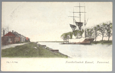 WAT001012663 Voor de firma Brantjes werd er hout aangevoerd met een Noorse driemaster. Vervolgens werd het hout ...