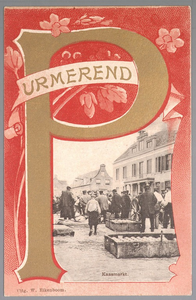 WAT001012734 Kaasmarkt te Purmerend, op een gegeven moment de twee na grootste van Nederland. Rechts het oude Stadhuis ...