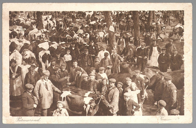 WAT001012802 Koemarkt. Op de kop van de koemarkt verhandelde men al sinds 1612 koeien, ossen, paarden, varkens en ...