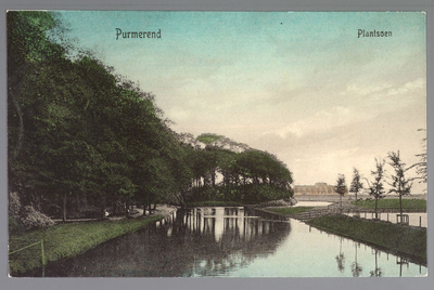 WAT001012900 Plantsoen langs de Nieuwstraat. De landuitstulping is de Algemene Begraafplaats. Het pad door het ...