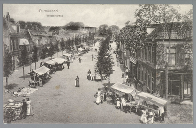 WAT001013124 De Lappenmarkt met helemaal rechts een kar van de ijscoman.