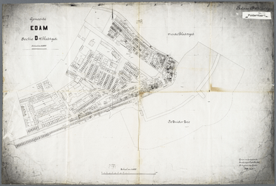 WAT001020515 Kadastrale kaart van Edam, sectie D, blad 4, 1e gedeelte, Volendam Polderkaart