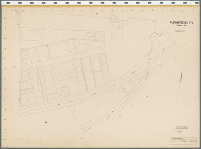 WAT001020688 Kadastrale kaart van Purmerend, sectie F, blad 4, De Koog.Gemeenteplan