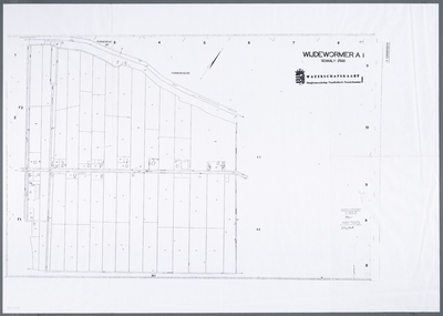 WAT001020742 Kadastrale kaart van Wijde Wormer, sectie A, blad 1. Waterschapskaart Hoogheemraadschap Noordhollands ...