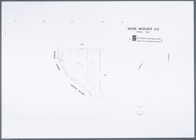WAT001020749 Kadastrale kaart van Wijde Wormer, sectie D, blad 2. Waterschapskaart Hoogheemraadschap Noordhollands ...