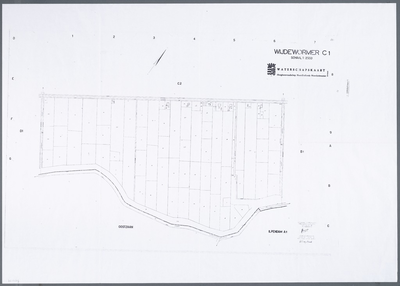 WAT001020746 Kadastrale kaart van Wijde Wormer, sectie C, blad 1. Waterschapskaart Hoogheemraadschap Noordhollands ...
