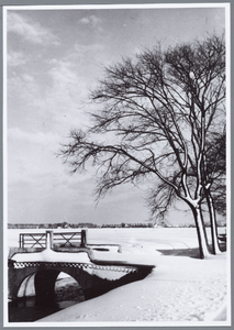 WAT001001672 Sneeuwlandschap met het dorp Kwadijk in de verte.