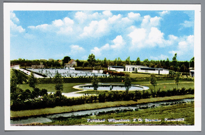 WAT002003176 Zwembad - Wilgenhoek, Z.O. Beemster - Purmerend, gebouwd in 1955. Na een brand in juni 2011 is het zwembad ...