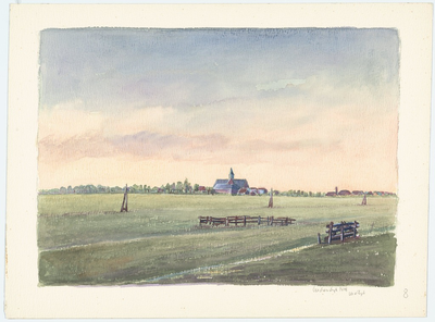 WAT053000069 Gezicht op Oudendijk met de kerk