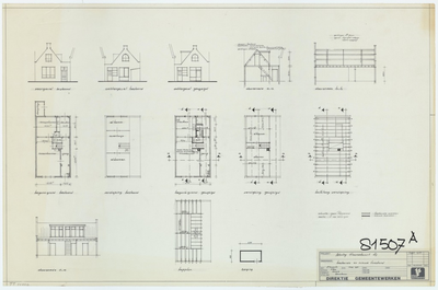 WAT054000268 Geveltekeningen, plattegronden en doorsneden Hoornse Buurt 14, Sectie C 3661
