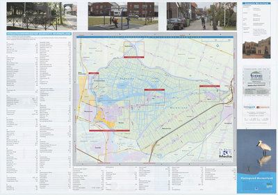 WAT055000045 Plattegrond van de gemeente Wormerland met verwijzing naar de uitsneden van de centrumkaarten op verso