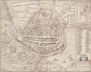 1c35 Die stadt Enchuijsen : La ville d'Enchuse situƩe en la comtƩ d'Hollande comme elle se comporte a present, 1580?