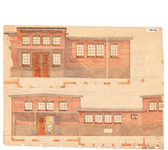 10001086 Gevels hoofdgebouw slachthuis, Hoorn, Van Dedemstraat, ongedateerd